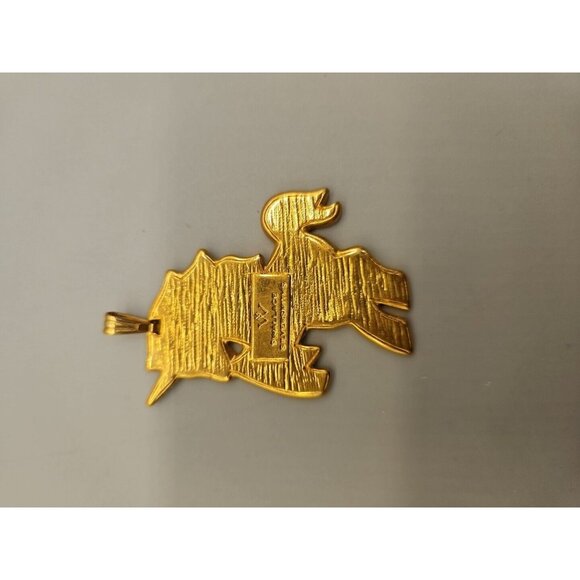 Wallace Silversmith Vintage Unicorn Pendant Christmas Holly - Picture 4 of 5